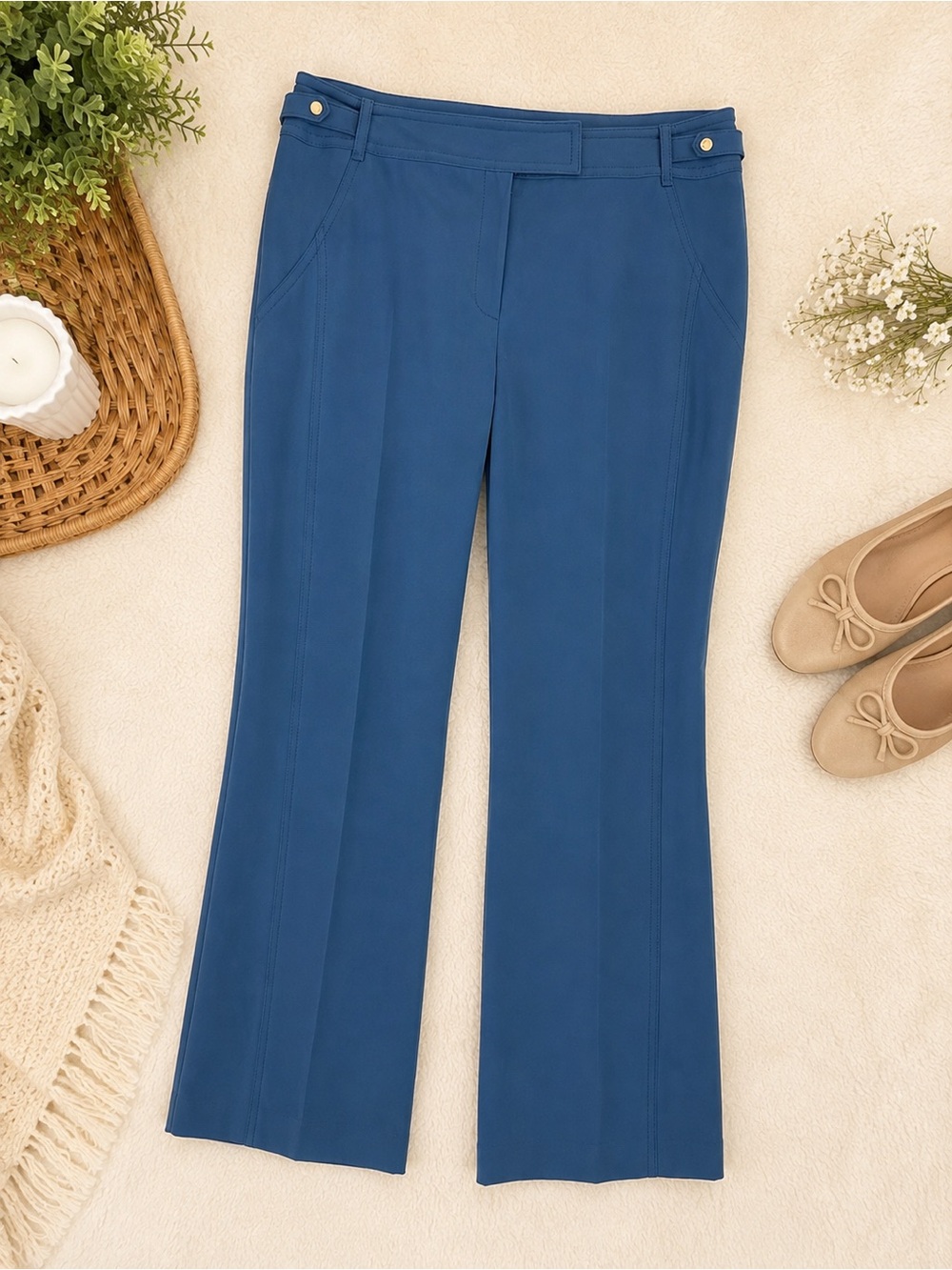 She’s Miss Blue Tailored Straight Leg Trousers Pants Size 66 - Picture 1 of 8